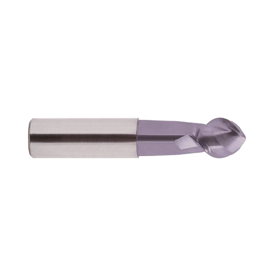 (EG910) Alu-Power Carbide 2Flute Ball Nose End Mill, Plain Shank (TiCN Coated)
