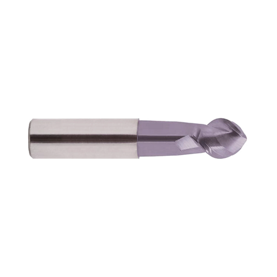 (EG910) Alu-Power Carbide 2Flute Ball Nose End Mill, Plain Shank (TiCN Coated)