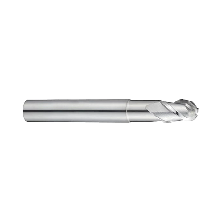 (E5908) Alu-Power Carbide 3Flute Ball Nose End Mill, Plain Shank