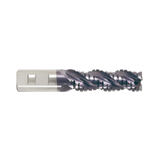 (EP924) Alu-Power Carbide, HSS-PM 3Flute Roughing End Mill. Long Length, Plain Shank (TiAlN Coated)