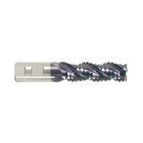 (EP924) Alu-Power Carbide, HSS-PM 3Flute Roughing End Mill. Long Length, Plain Shank (TiAlN Coated)