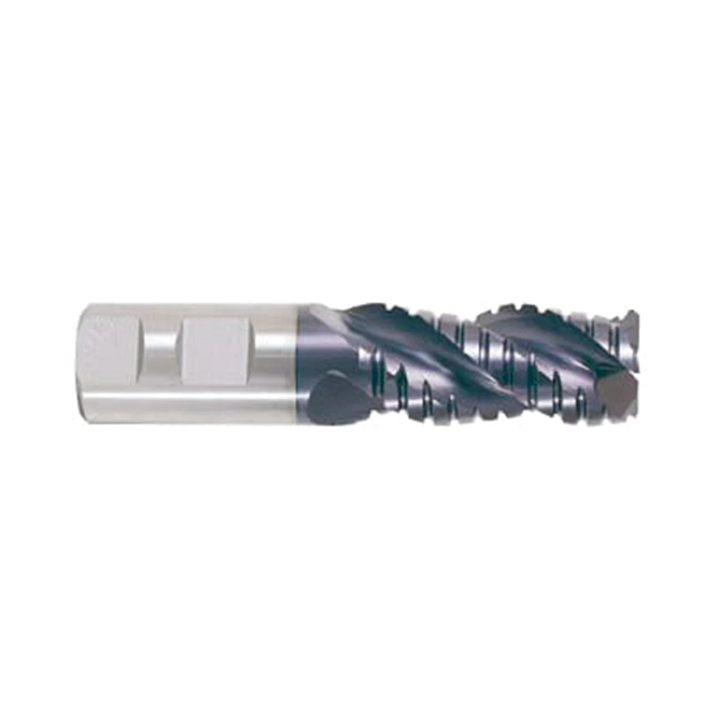 (EP922) Alu-Power Carbide, HSS-PM 3Flute Roughing End Mill. Short Length, Plain Shank (TiAlN Coated)