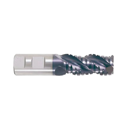 (EP922) Alu-Power Carbide, HSS-PM 3Flute Roughing End Mill. Short Length, Plain Shank (TiAlN Coated)