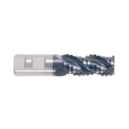 (EP922) Alu-Power Carbide, HSS-PM 3Flute Roughing End Mill. Short Length, Plain Shank (TiAlN Coated)