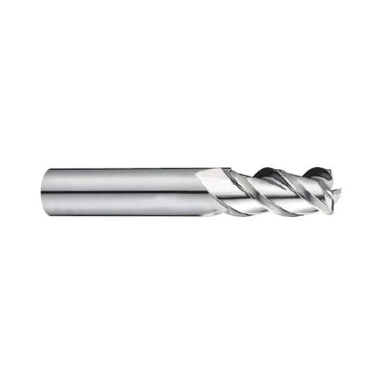 (E5E51) Alu-Power Carbide 3Flute Corner Radius End Mill, Long Length, Plain Shank