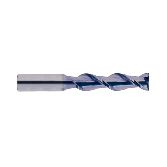 (EG522) Alu-Power Carbide 2Flute End Mill, Long Length, Plain Shank (TiCN Coated)