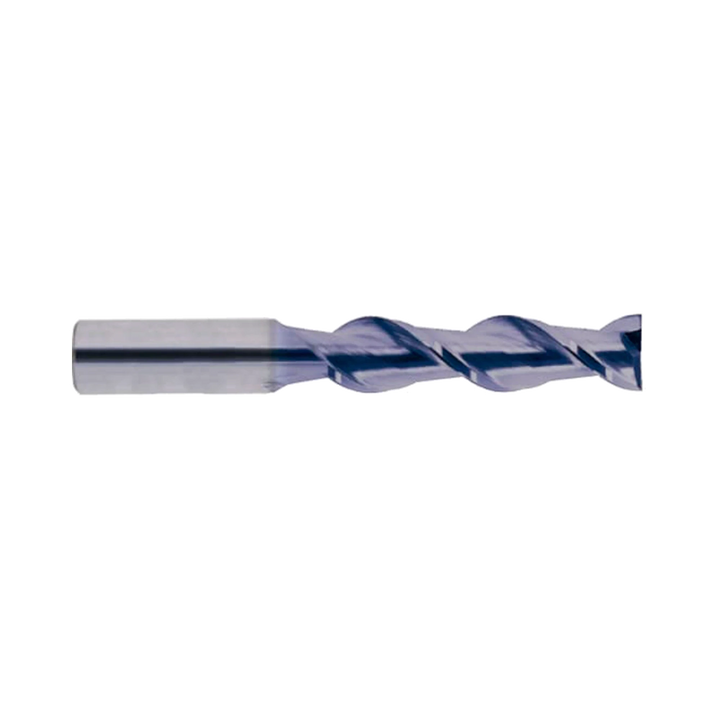 (EG522) Alu-Power Carbide 2Flute End Mill, Long Length, Plain Shank (TiCN Coated)