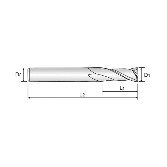 (SGED31) CRX S, 2Flute End Mill for Copper (Diamond Coated)