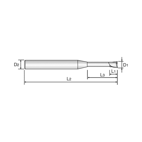 (SGED30) CRX S, 2Flute Rip Processing End Mill for Copper (Diamond Coated)