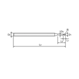(EI996) D-Power Carbide 2Flute Corner Radius End Mill, Miniature Neck for Graphite (Diamond Coated)