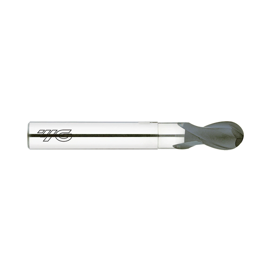 (EI880) D-Power Carbide 2Flute Ball Nose End Mill, Short Length Neck for Graphite (Diamond Coated)