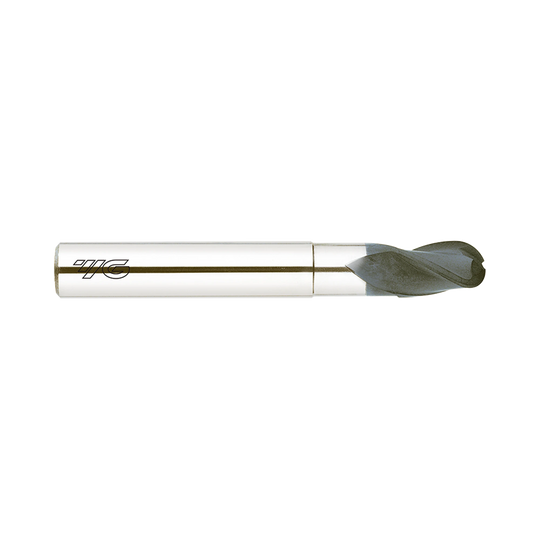 (EI881) D-Power Carbide 3Flute Ball Nose End Mill, Short Length Neck for Graphite (Diamond Coated)