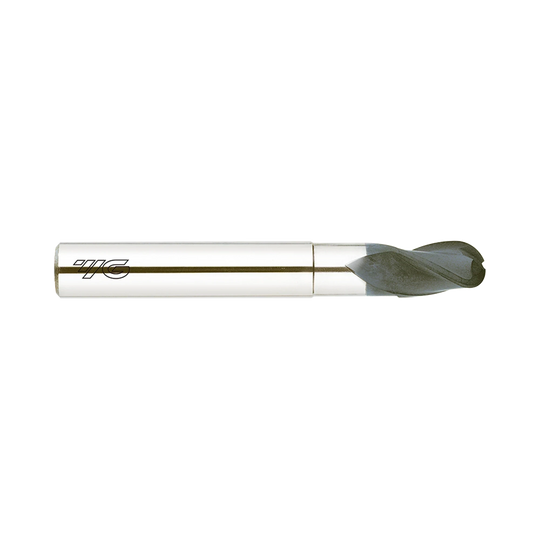 (EI881) D-Power Carbide 3Flute Ball Nose End Mill, Short Length Neck for Graphite (Diamond Coated)