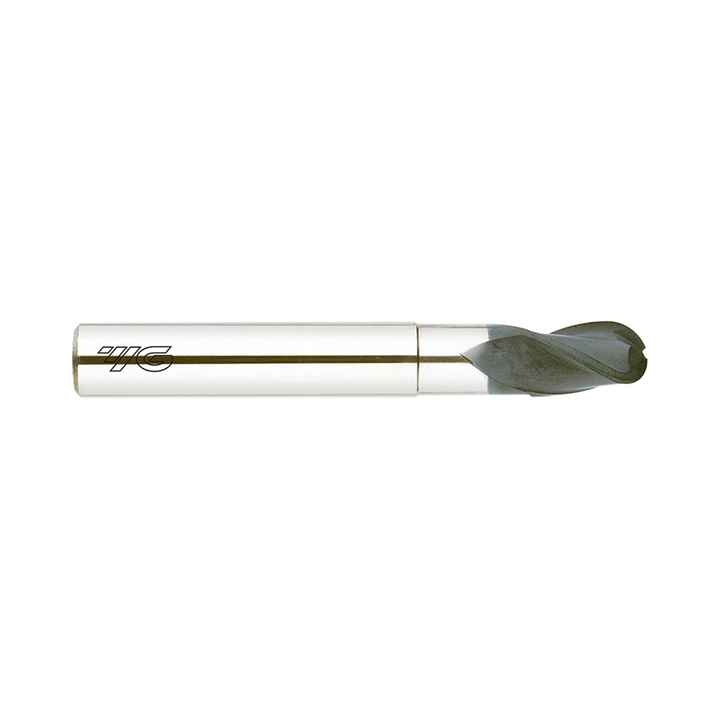 (EI881) D-Power Carbide 3Flute Ball Nose End Mill, Short Length Neck for Graphite (Diamond Coated)