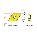 DCMT-UF Finishing Turning Insert (55° Positive)