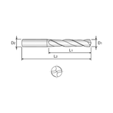 (DH404) Dream Drill 3XD without Coolant Hole, Straight Shank