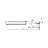 (G8A60) X5070, 2Flute Corner Radius Rib Processing End Mill, for (HRc45 to HRc70)
