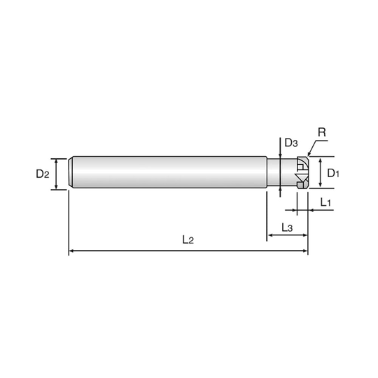 HIGH FEED 4 Flute 0°Helix Stub Corner Radius Mill (G8B59)