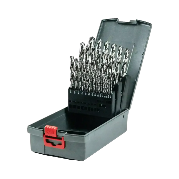 HSS(M2) Split Point Bright Finished Drill Set 1~13MM  0.5 STEP 25PCS. (D1165)