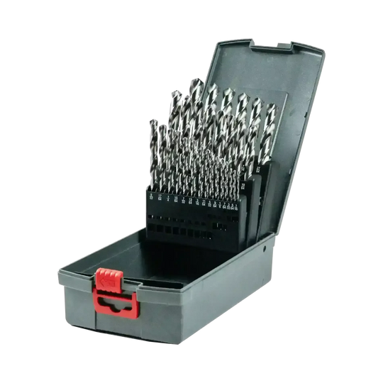 HSS(M2) Split Point Bright Finished Drill Set 1~13MM  0.5 STEP 25PCS. (D1165)