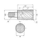 (XSEME68) i-Smart 4G Mill, Modular Head, 4Flute Corner Radius End Mill