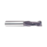 (EH912) Jet-Power Carbide 2Flute End Mill, Short Length for Stainless/Titanium, Flat Shank