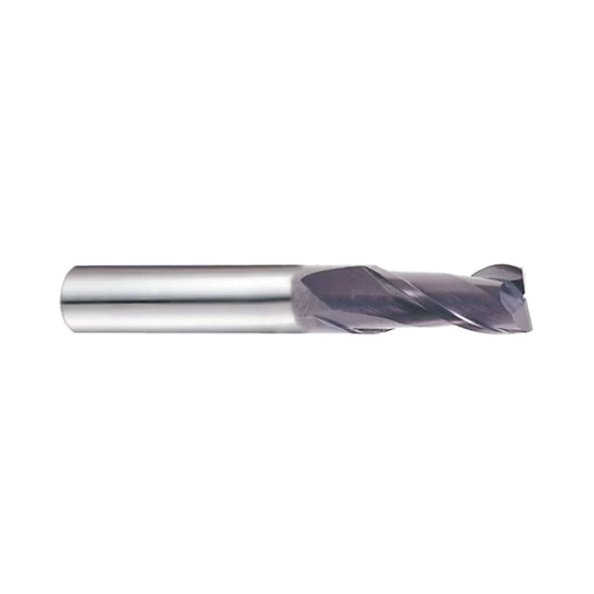 (EH912) Jet-Power Carbide 2Flute End Mill, Short Length for Stainless/Titanium, Flat Shank