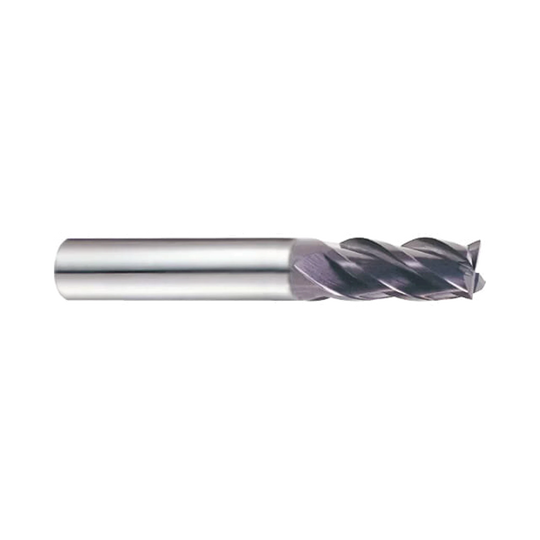 (EH913) Jet-Power Carbide 4Flute End Mill, Short Length for Stainless/Titanium, Plain Shank