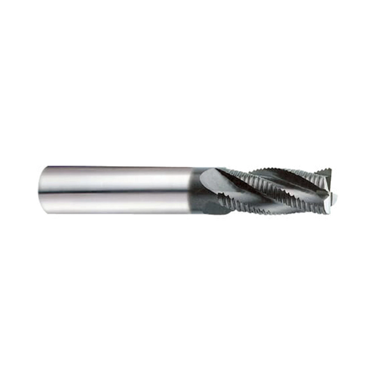 (EH831) Jet-Power Carbide Multi Flute Roughing End Mill, Long Length for Stainless/Titanium, Plain Shank