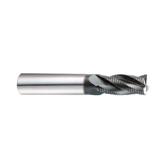 (EH831) Jet-Power Carbide Multi Flute Roughing End Mill, Long Length for Stainless/Titanium, Plain Shank