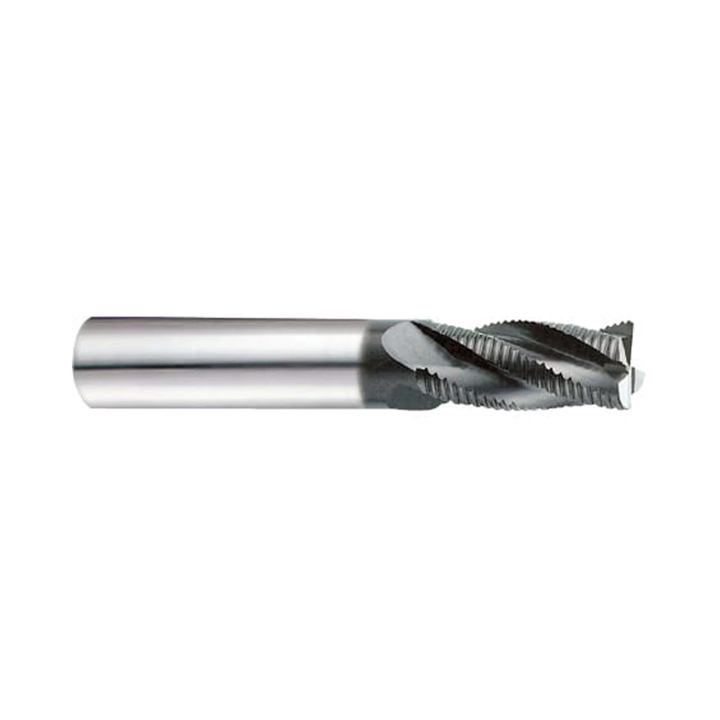 (EH841) Jet-Power Carbide Multi Flute Roughing End Mill, Long Length for Stainless/Titanium, Flat Shank