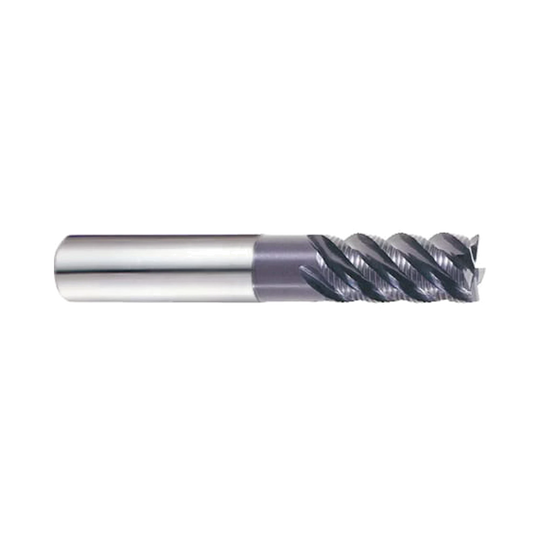 (EH942) Jet-Power Carbide Multi Flute Roughing End Mill, Long Length for Stainless/Titanium, Flat Shank