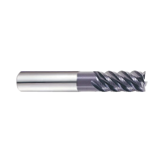(EH942) Jet-Power Carbide Multi Flute Roughing End Mill, Long Length for Stainless/Titanium, Flat Shank