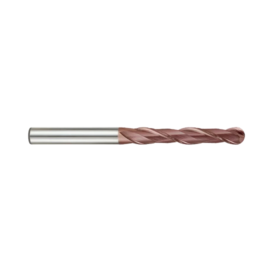 (G9455) K-2 Carbide, 2Flute Ball Nose End Mill, Extra Long Length