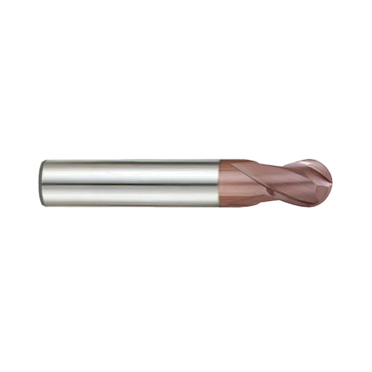 (G9624) K-2 Carbide, 2Flute Ball Nose End Mill, Short Length
