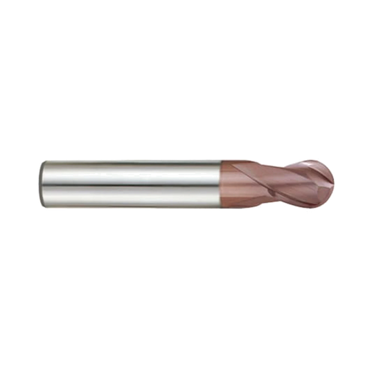 (G9624) K-2 Carbide, 2Flute Ball Nose End Mill, Short Length