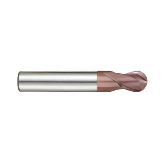 (G9A70) K-2 Carbide, 2Flute Ball Nose End Mill, Short Length