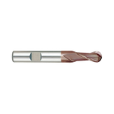 (G9438) K-2 Carbide, 2Flute Ball Nose End Mill, Long Length, Flat Shank