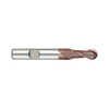 (G9438) K-2 Carbide, 2Flute Ball Nose End Mill, Long Length, Flat Shank