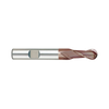 (G9438) K-2 Carbide, 2Flute Ball Nose End Mill, Long Length, Flat Shank