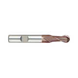 (G9438) K-2 Carbide, 2Flute Ball Nose End Mill, Long Length, Flat Shank