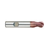 (G9437) K-2 Carbide, 2Flute Ball Nose End Mill, Short Length, Flat Shank