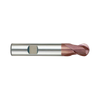 (G9437) K-2 Carbide, 2Flute Ball Nose End Mill, Short Length, Flat Shank