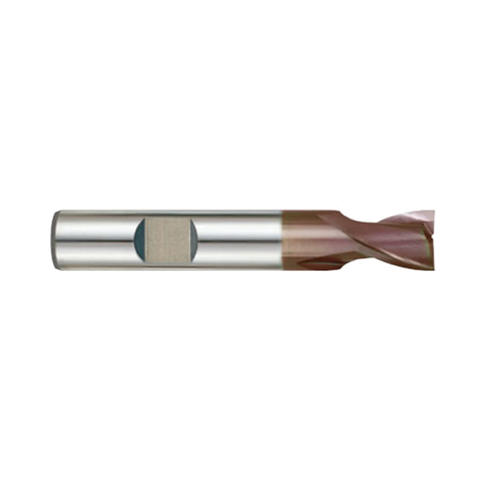 (G9444) K-2 Carbide, 2Flute End Mill, Short Length, Flat Shank