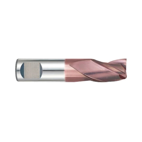 (G9553) K-2 Carbide, 3Flute End Mill, Short Length throw Away, Flat Shank