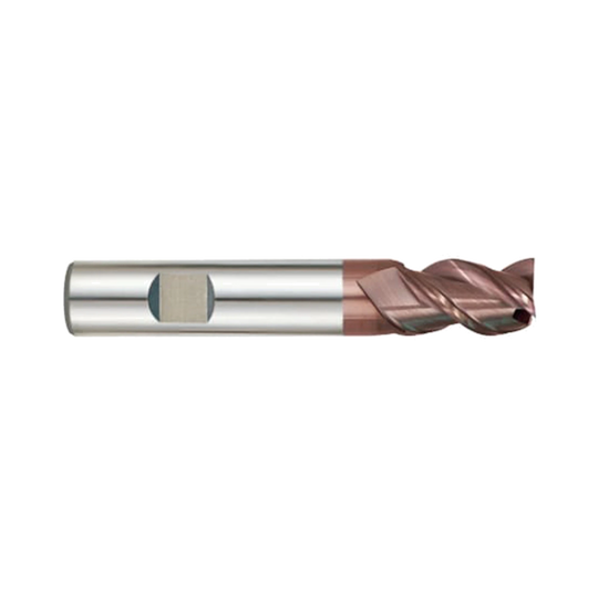 (G9447) K-2 Carbide, 3Flute End Mill, Long Length, Flat Shank (45° Helix)