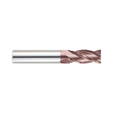 (G9B84) K-2 Carbide, 4Flute Corner Radius End Mill, Short Length