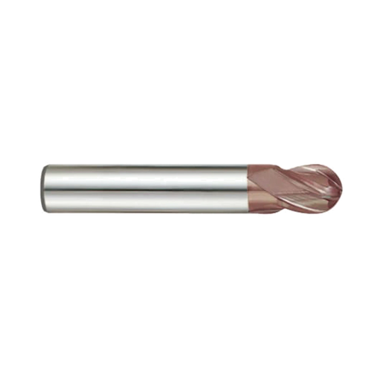 (G9634) K-2 Carbide, 4F Ball Nose Plain Shank