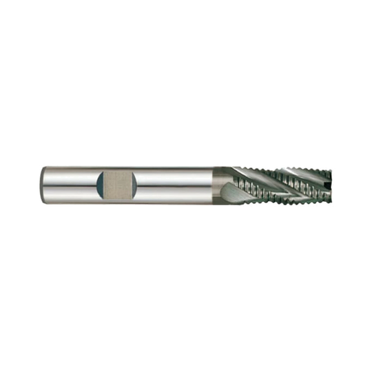 (G9A42) K-2 Carbide, Multi Flute Roughing End Mill, Long Length, Flat Shank (Coarse)