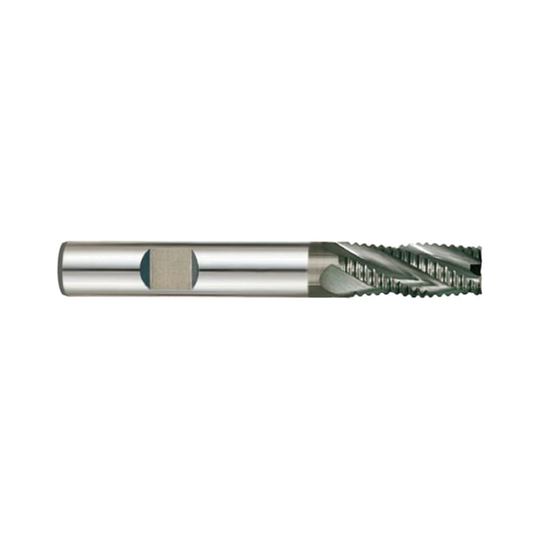 (G9A42) K-2 Carbide, Multi Flute Roughing End Mill, Long Length, Flat Shank (Coarse)